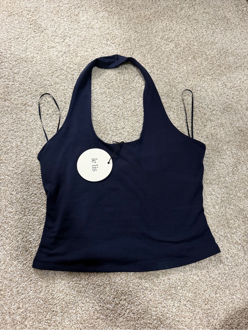 Le Lis Navy Halter Tank Top